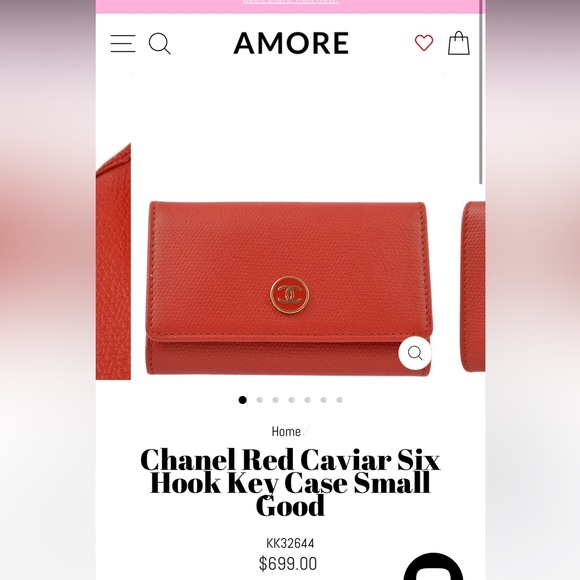 Authentic Chanel caviar pink 6 ring key case made in Italy - Picture 5 of 5